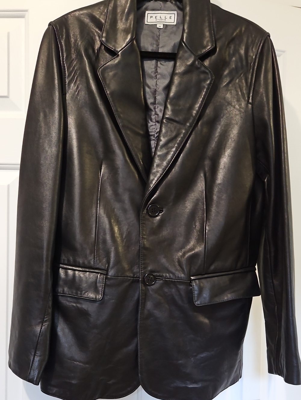 Gorgeous Pelle Studio Black Leather  Blazer Men